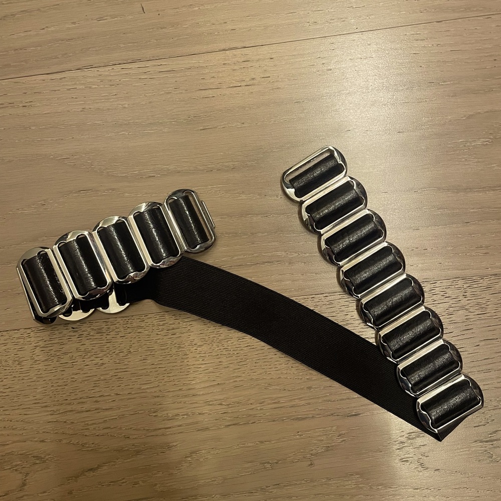 Black and silver belt
